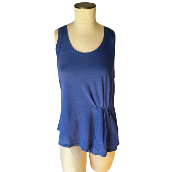 NWT Splendid Royal Blue Ruched Racerback Classic Swing Tank Top Size Small - Picture 1 of 6